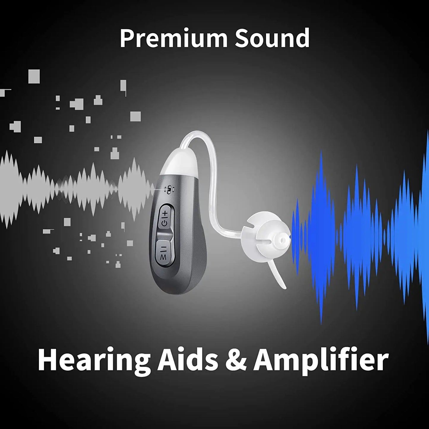 JINGHAO Digital Hearing Aids Rechargeable Invisible BTE Hearing Loss Ear Aids Sound Device for Elderly