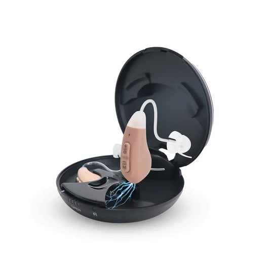 JINGHAO Digital Hearing Aids Rechargeable Invisible BTE Hearing Loss Ear Aids Sound Device for Elderly